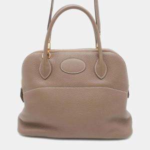 Hermes Etoupe Taurillon Clemence Bolide bag Size 31