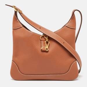 Hermes Gold Evercolor Leather Gold Finish Trim DUO 24 Bag