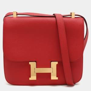 Hermès Red Leather Constance 23 Bag