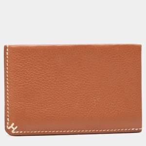 Hermes Gold Evercolor Leather H Sellier Card Holder