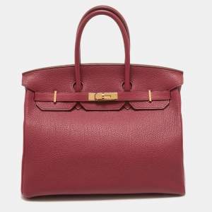 Hermes Rubis Togo Leather Gold Finish Birkin 35 Bag