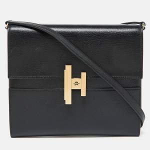 Hermès Black Chevre De Coromandel Leather Cinhetic To Go Bag