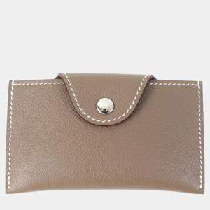 Hermes Evercolor Card Case Etope 2024 Brown Leather