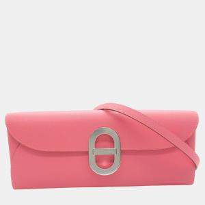 Hermes Cheyne D'Ancre To Go Leather Shoulder Bag Pink Leather