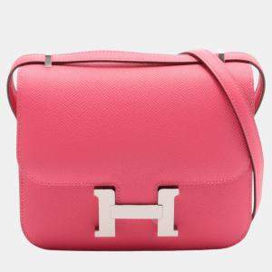 Hermes Constance 3 Mini Shoulder Bag Pink Leather