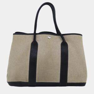 Hermes Garden Party Beige Canvas Handbag