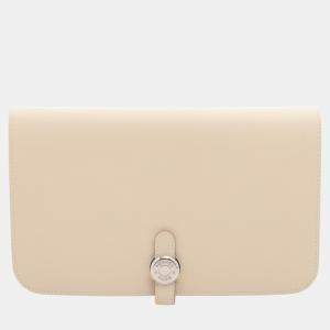 Hermes Beige Leather Dogon Wallet