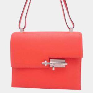 Hermes Veru Shoulder Bag Rose Jaipur Epsom Size 23