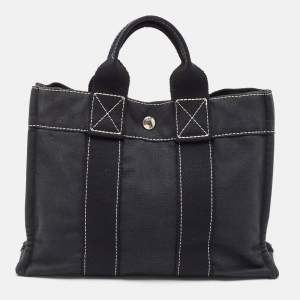 Hermès Black Canvas Fourre Tout PM Bag