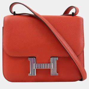 Hermes Evercolor Capucines Silver Constance 3 Shoulder Bag