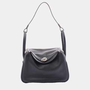 Hermes Navy Pink Swift Leather Lindy 26 Verso Shoulder Bag