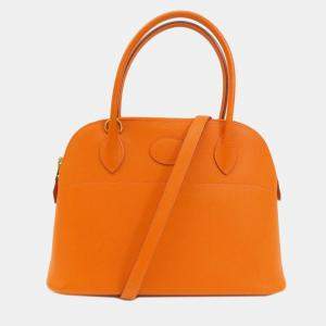 Hermes Orange Epsom Leather Bolide 27 Handbag