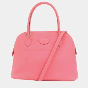 Hermes Pink Swift Bolide 27 Handbag