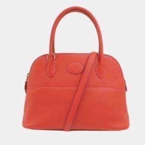 Hermes Red Swift Bolide 27 Handbag