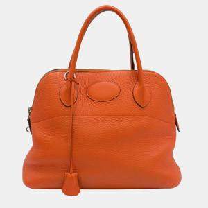 Hermes Orange Taurillon Clemence Leather Bolide 31 Handbag