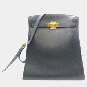 Hermes Cushvel Navy Kelly Sport MM bag