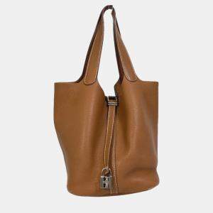 Hermes Brown Picotin Lock MM 22 Tote Bag