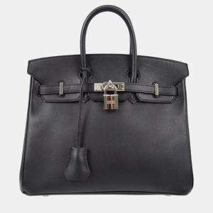 Hermes Black Epsom Birkin 25 Handbag