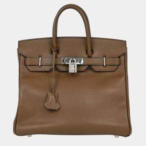 Hermes Taupe Gray Epsom Haut a Courroies 28 Handbag