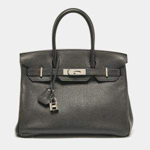 Hermès  Black Togo Leather Palladium Finish Birkin 30 Bag