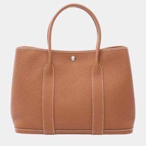 Hermes Brown Negonda Garden PM Tote Bag