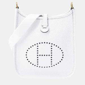 Hermes New White Taurillon Clemence Evelyne Size TPM