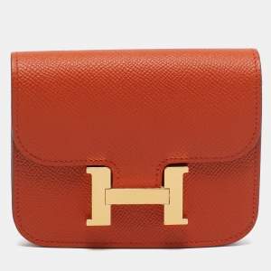 Hermes Terre Battue Epsom Leather Constance Slim Wallet