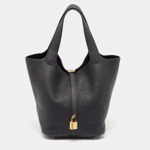 Pre Owned حقيبة هيرمس بيكوتين لوك 22 جلد كليمنس رصاصي  