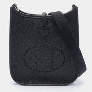 Hermes Black Leather Evelyne Tpm Shoulder Bag