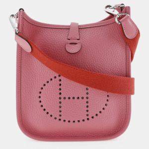 Hermes Pink Leather Evelyne Tpm Shoulder Bag