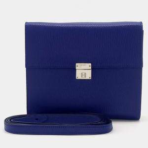 Hermes Blue Leather Click 16 Bag