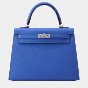 Hermes Blue France Epsom Kelly Sellier bag Size 25