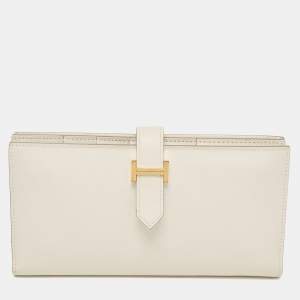 Hermes Gris Pale Epsom Leather Bearn Gusset Wallet