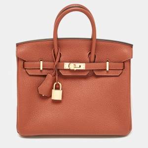 Hermès Cuivre Togo Leather Gold Finish Birkin 25 Bag