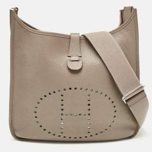 Hermes Etain Togo Leather Evelyne III GM Bag