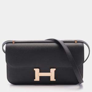 Hermes Black Leather Constance Elan Shoulder Bag