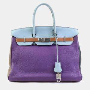 Hermes Multicolor Taurillon Clemence Leather Birkin 35 Tote Bag