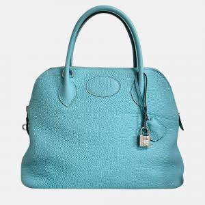 Hermes Blue Togo Leather Bolide 31 Bag