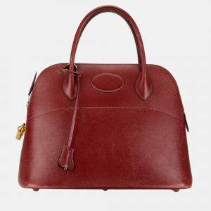 Hermes Red Leather Bolide 31 Handbag