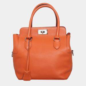 Hermes Orange Clemence Leather Toolbox 20 Bag