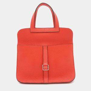 Hermes Rose Texas Taurillon Clemence Halzan 25 Bag