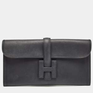 Hermes Bleu Indigo Swift Leather Elan Jige 29 Clutch