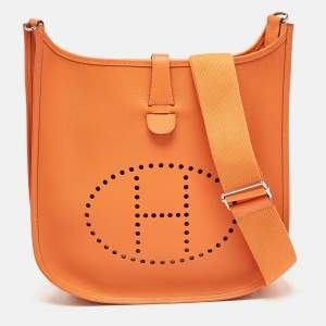 Hermes Feu Epsom Leather Evelyne III GM Bag