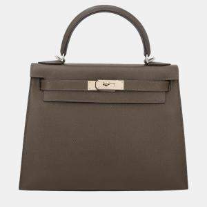 Hermes Vert Veronese Grain d`H Leather Kelly 28 Bag