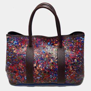 Hermes Abstract Hand Painted Garden Party 35 Tote