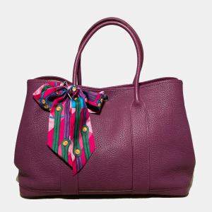 Hermes Purple Leather Garden Party 36 Tote