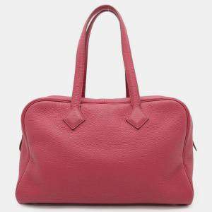 Hermes Ruby Taurillon Clemence Victoria 35 Bag