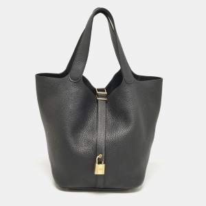 Hermès Bleu Nuit Taurillon Clemence Leather Picotin Lock 22 Bag