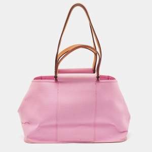 Pre Owned Hermes Rose Pink Canvas Cabag Elan Tote 