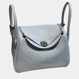 Hermes Holy Grail Blue Taurillon Clemence Leather Lindy 26 Shoulder Bag